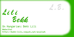 lili bekk business card